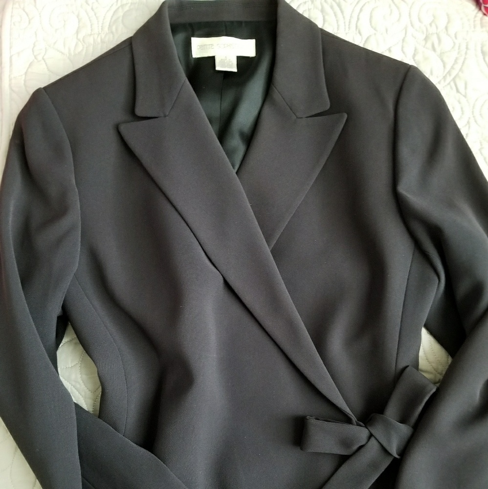 Petite Sophisticate self tie blazer