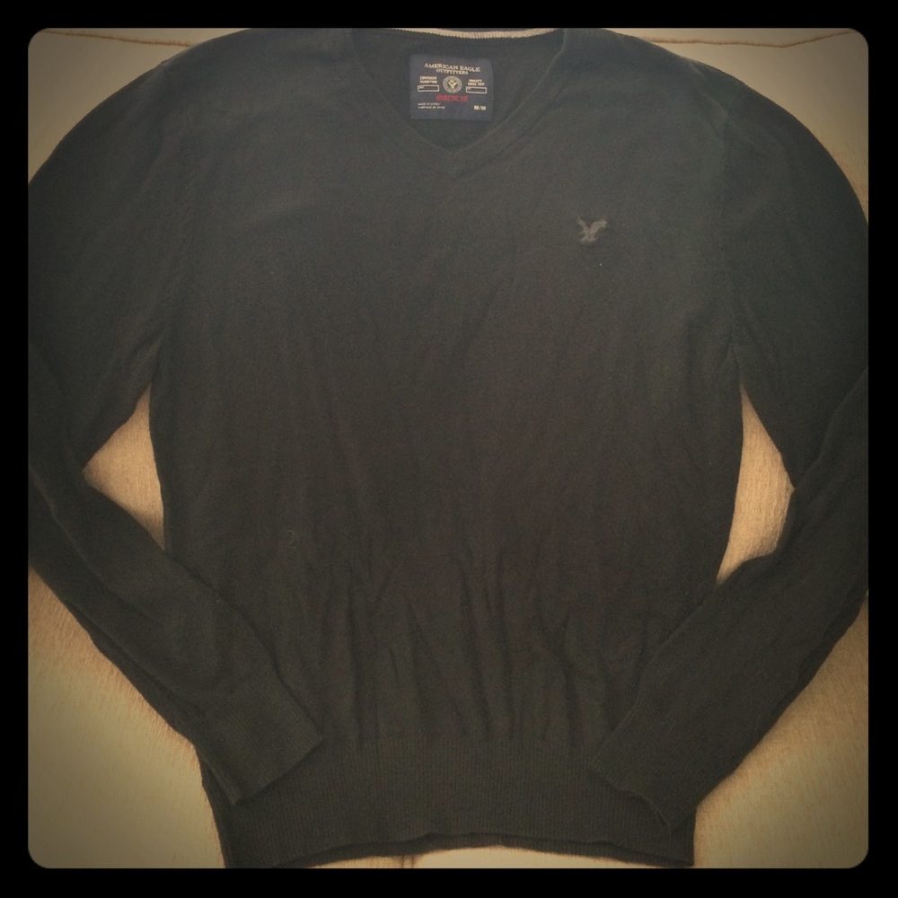 Black AE v-neck sweater