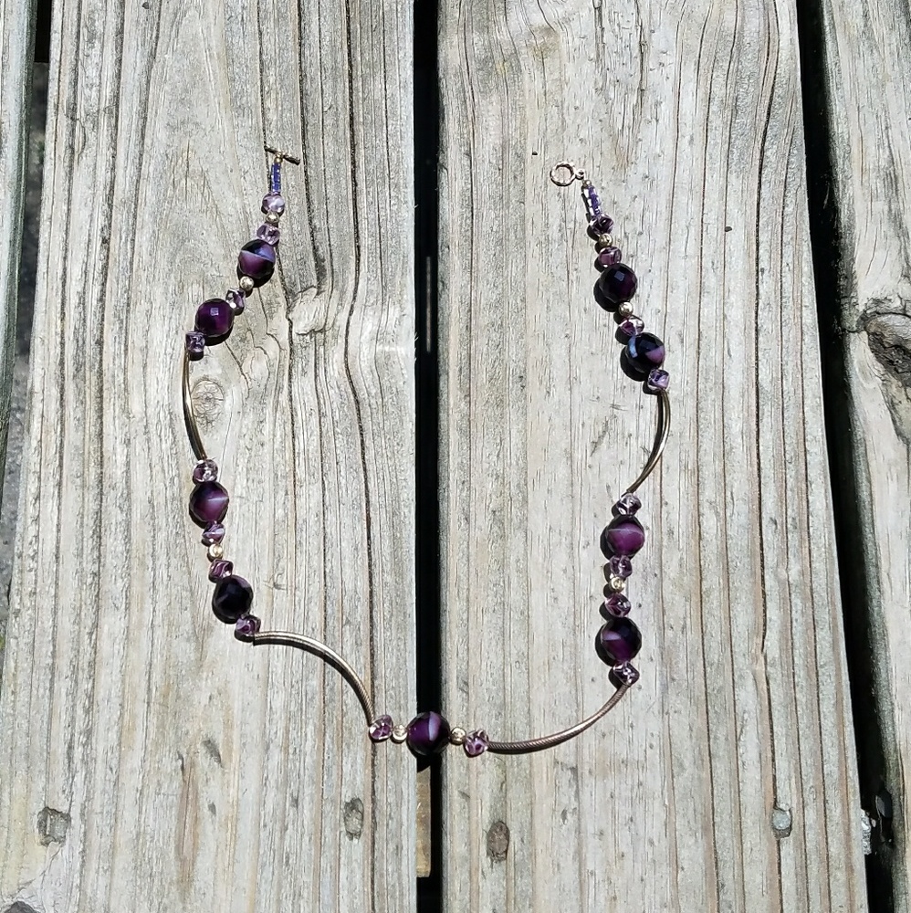 Purple & gold necklace