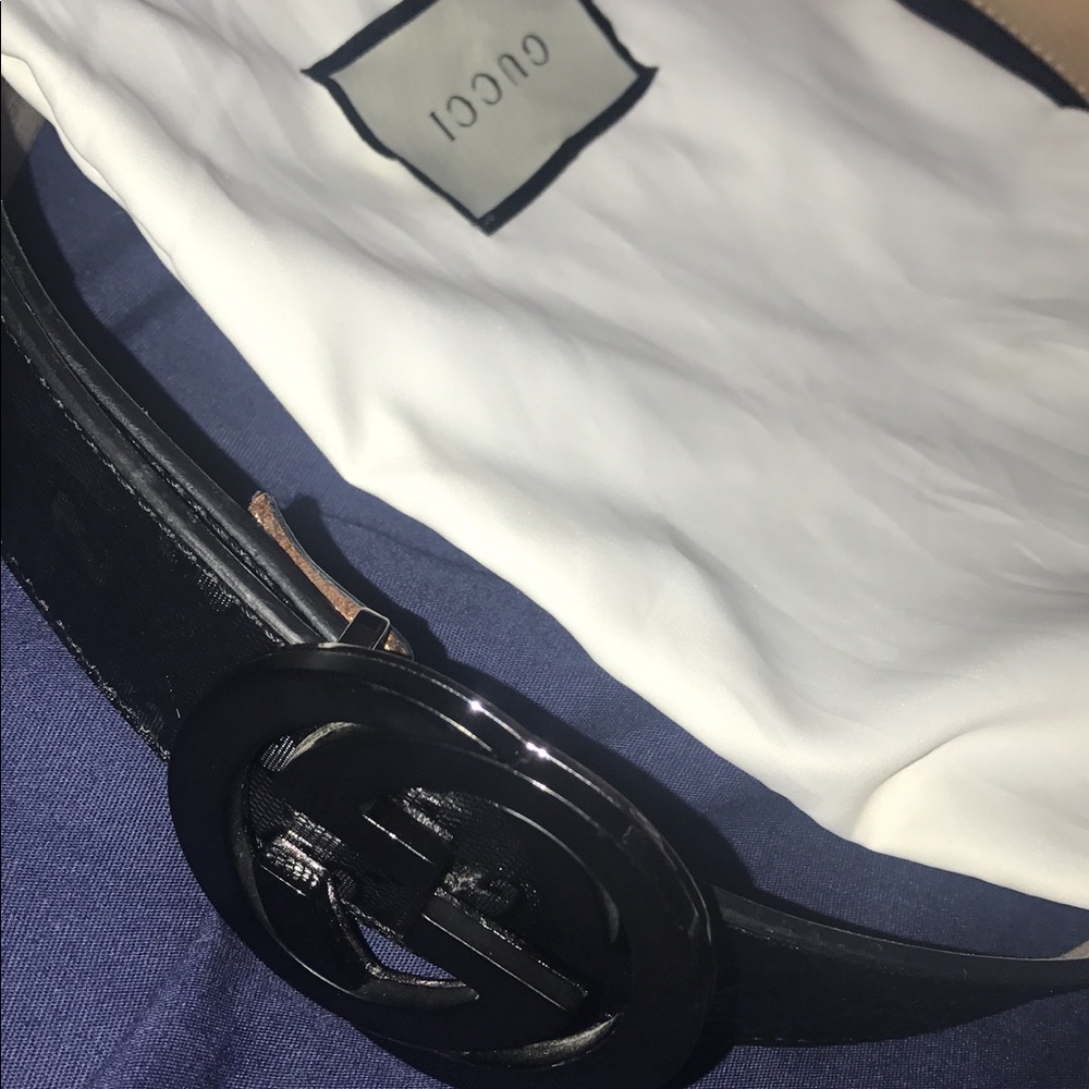 All black designer Gucci belt