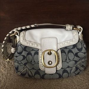 ✨SALE✨Coach signature denim and white purse