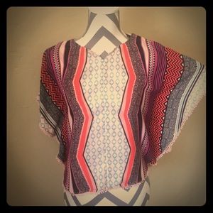 GB Girls Cold Shoulder Poncho Blouse