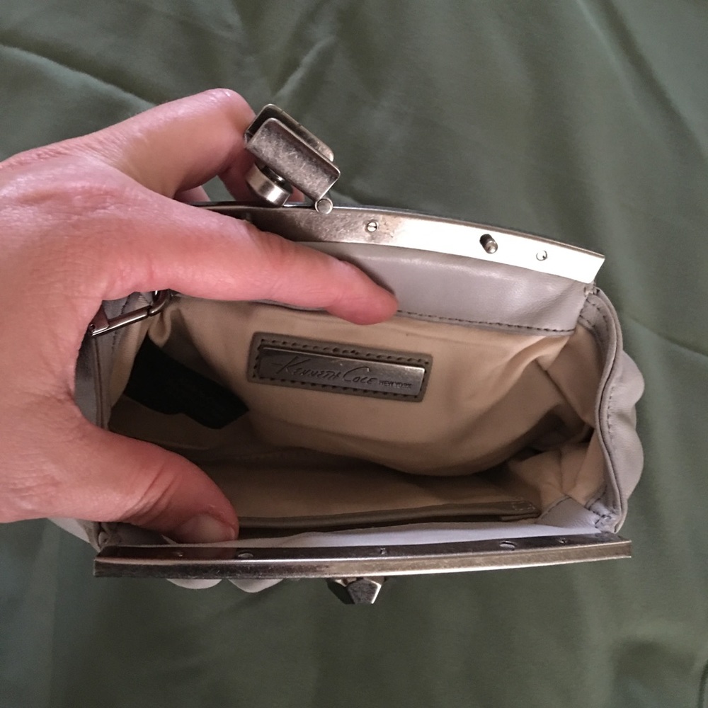 Kenneth Cole Gray Leather Clutch Bag - Picture 4 of 4