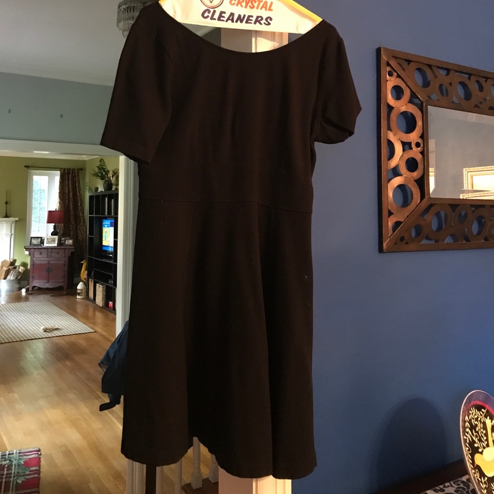 J Crew black fit and flare dress