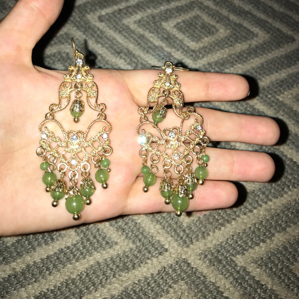 Gold chandelier earrings