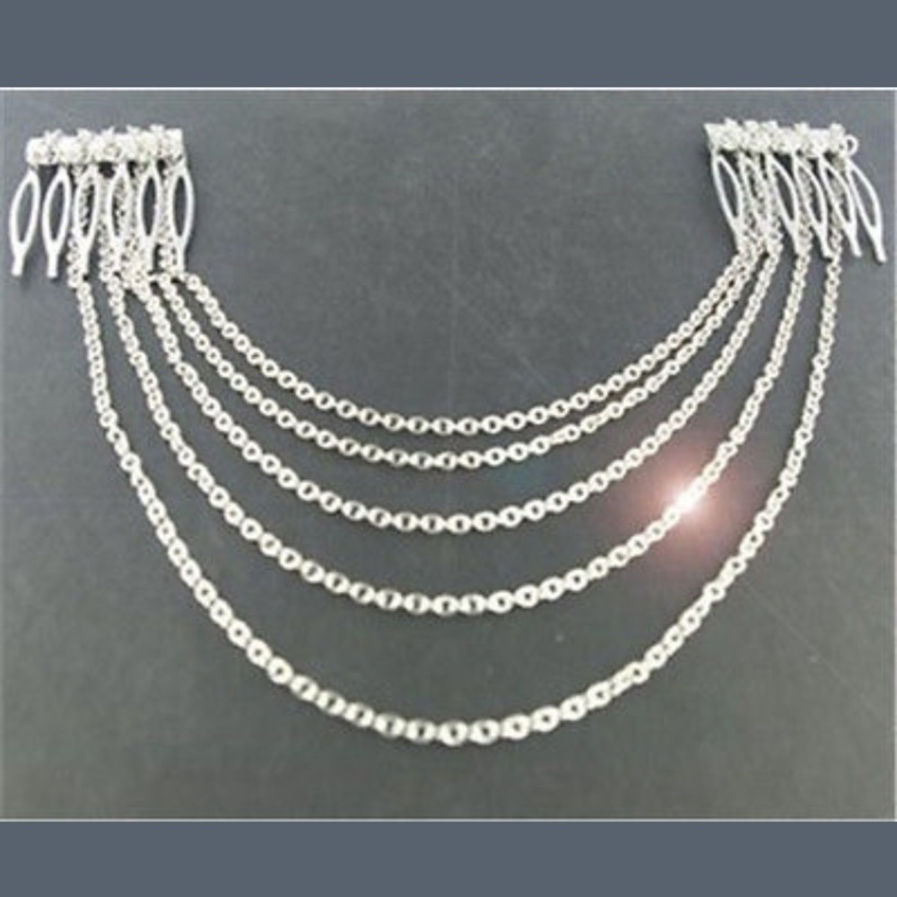 😱ONLY 2 LEFT!😱 Boho Silver Hair Comb Chains - Picture 2 of 3