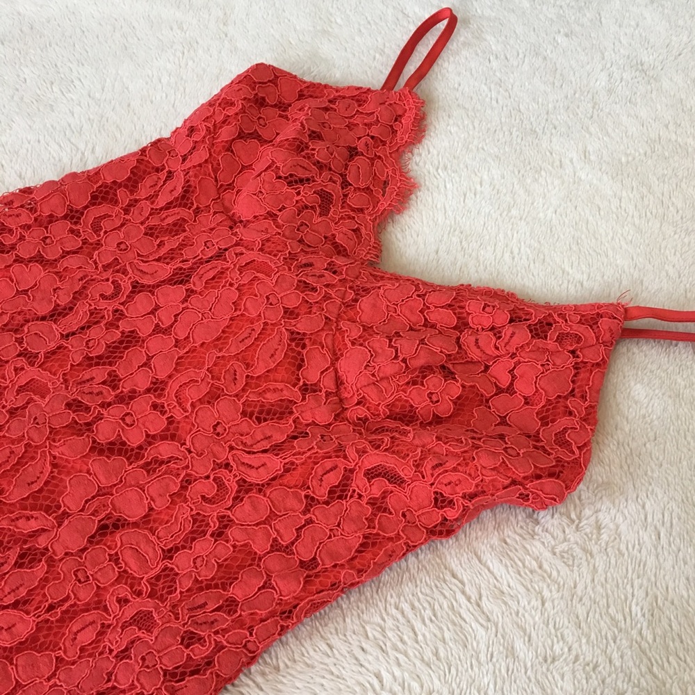 Red lace dress
