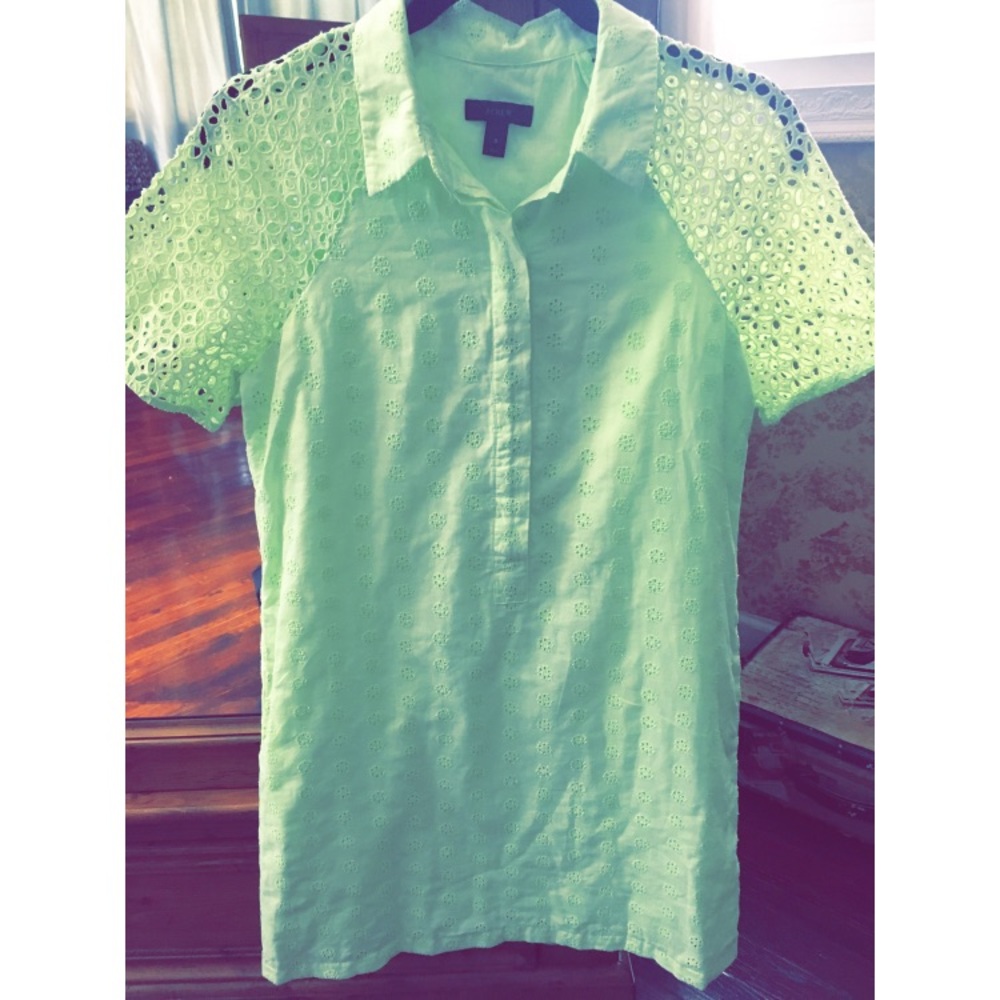 J Crew Flowy Embroidered Blouse