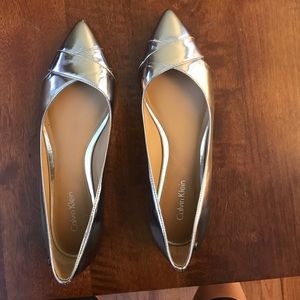 Metallic pointy toe flats ... worn once