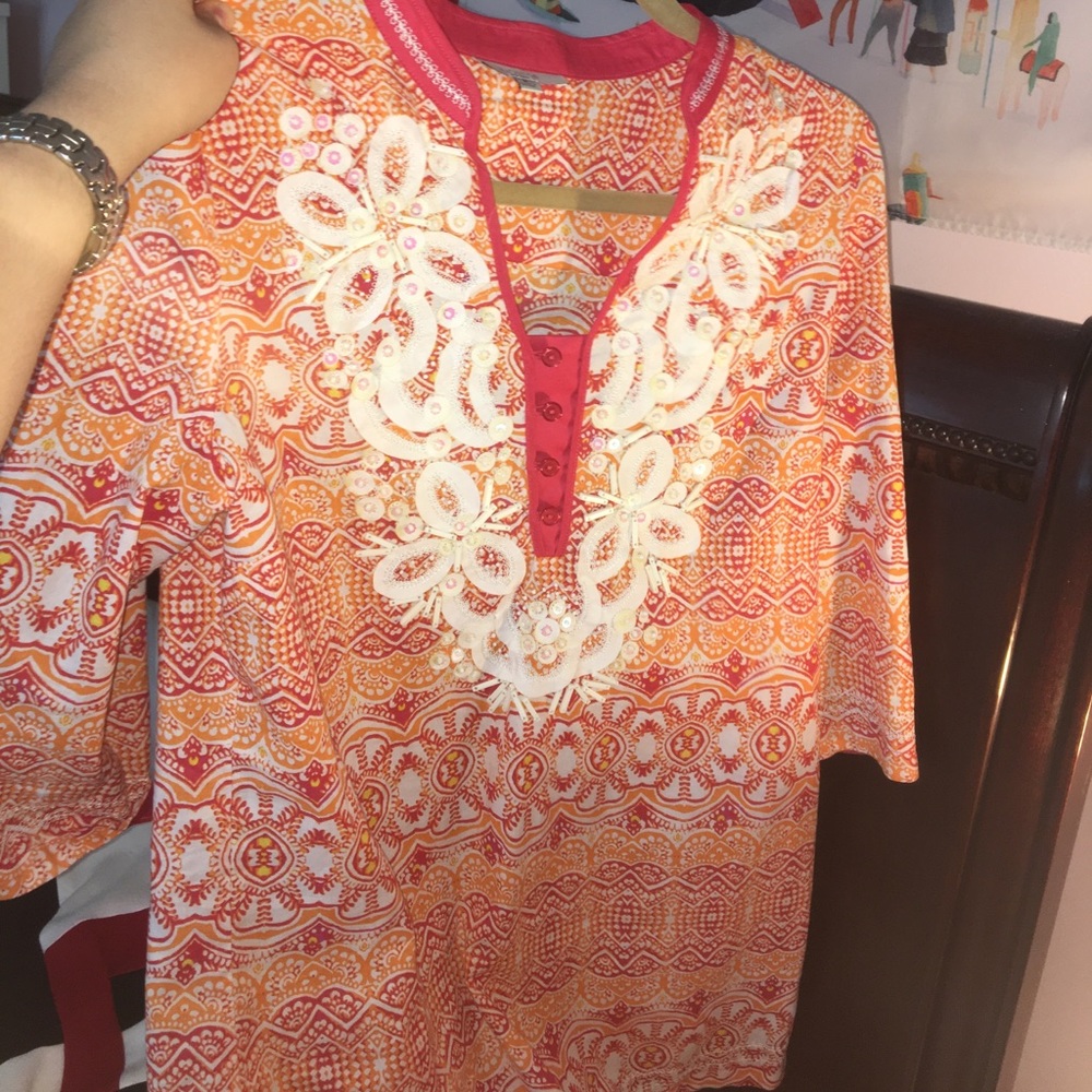 Indikka orange blouse, brand new- never worn!