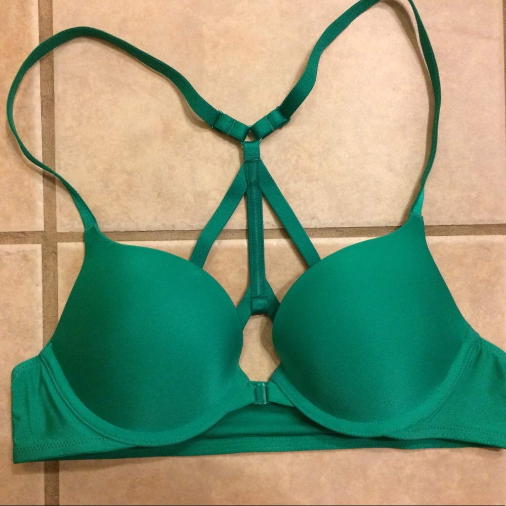 VS push up pigeonnant 34A green bra