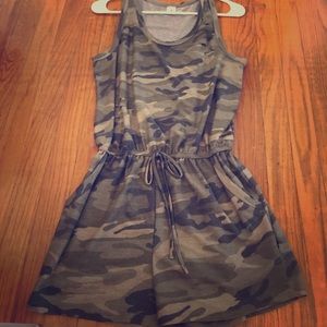 Camo Print Jersey Romper