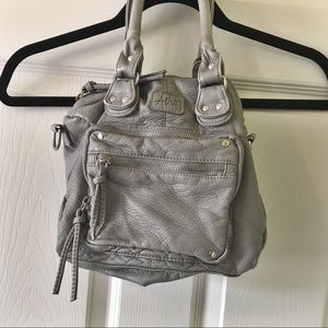 Grey Faux Leather Handbag Purse