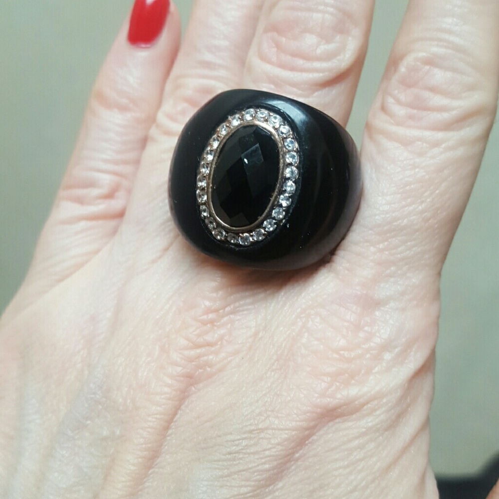 Chunky Amethyst Cocktail Silver ring Italy