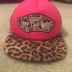 Vans Pink and Leopard Print Hat