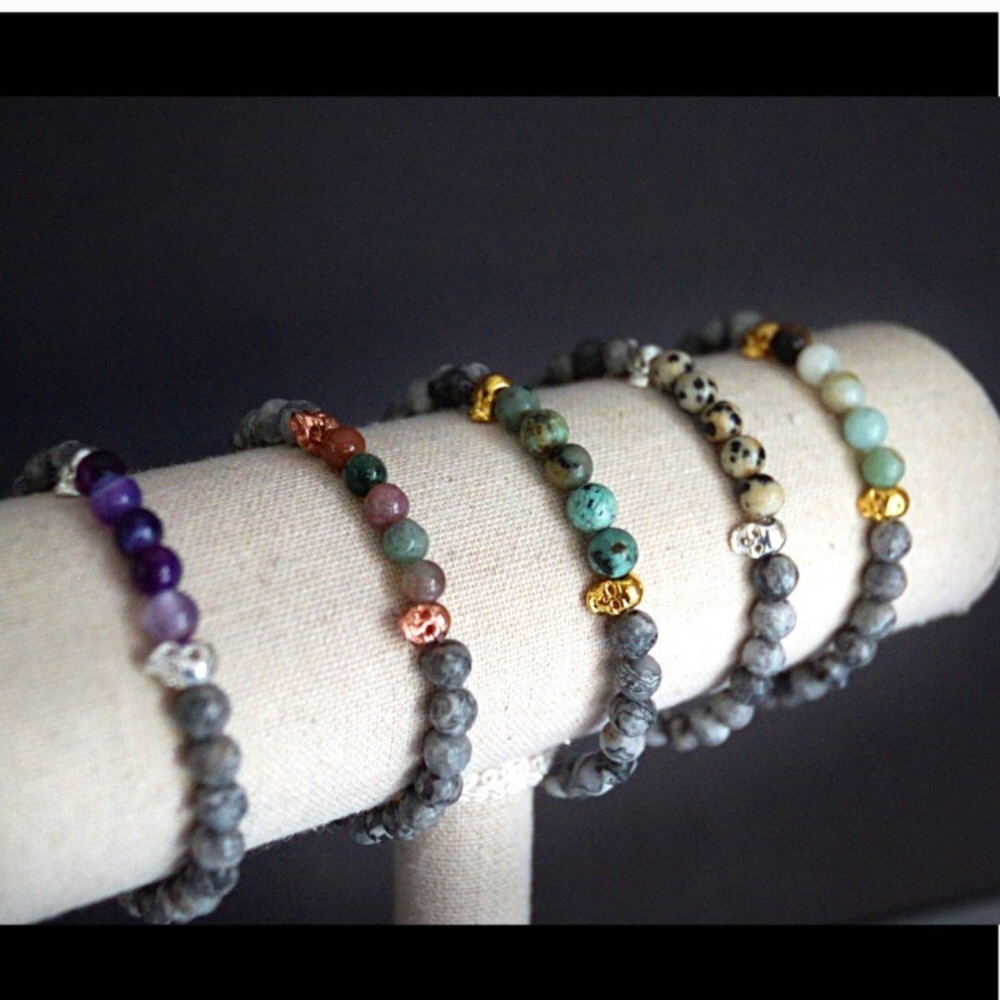 Last 2! Skull Stretch Jasper Bracelet