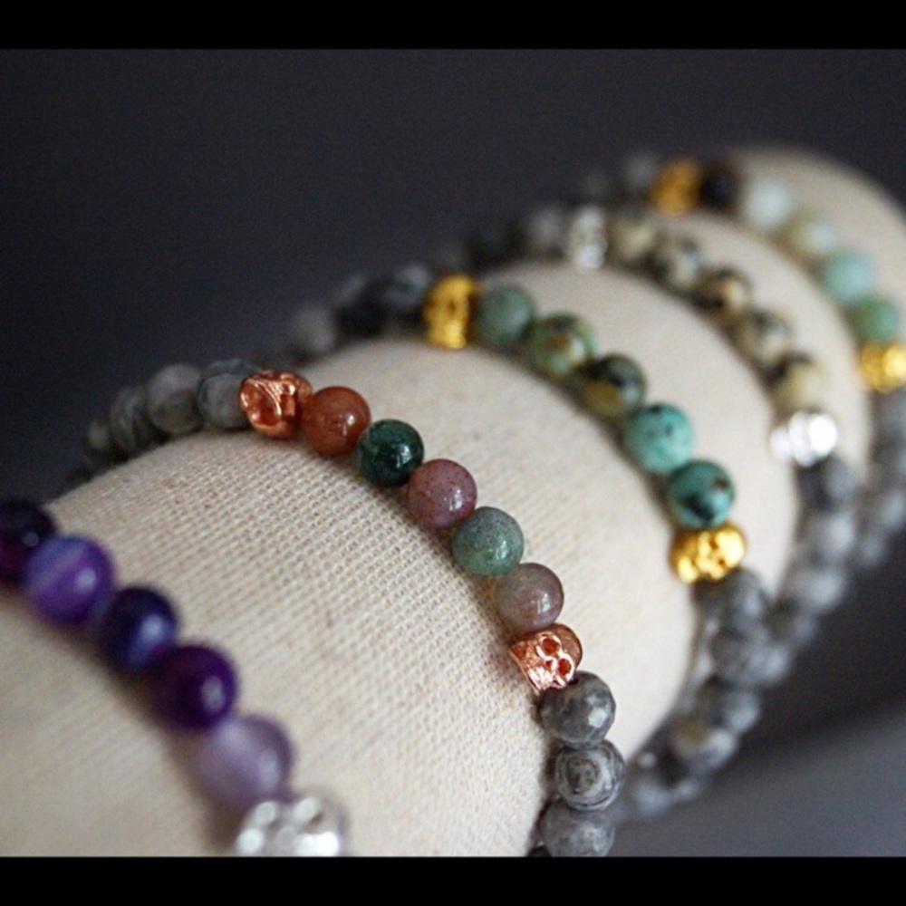 Last 2! Skull Stretch Jasper Bracelet - Picture 2 of 5