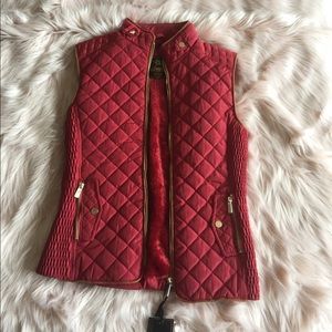 Red Faux Fur Vest