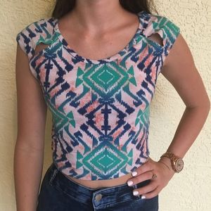 Tribal print crop top