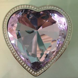 Purple and silver heart jewelry holder
