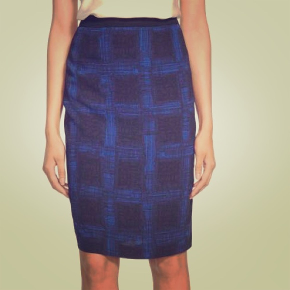 NWOT Hugo Boss Vikani Windowpane Print PencilSkirt