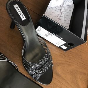 Black and Silver Shoes, Sandals, Size 8.5