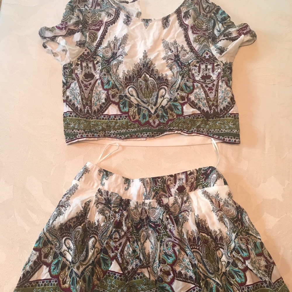 Fashion Nova two piece paisley romper.