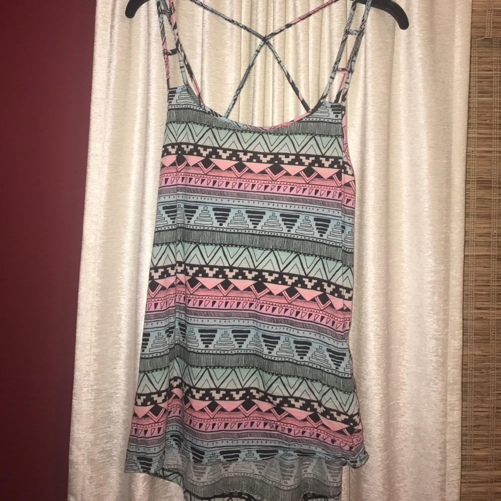 NWOT PINK Tribal Cross back Tank