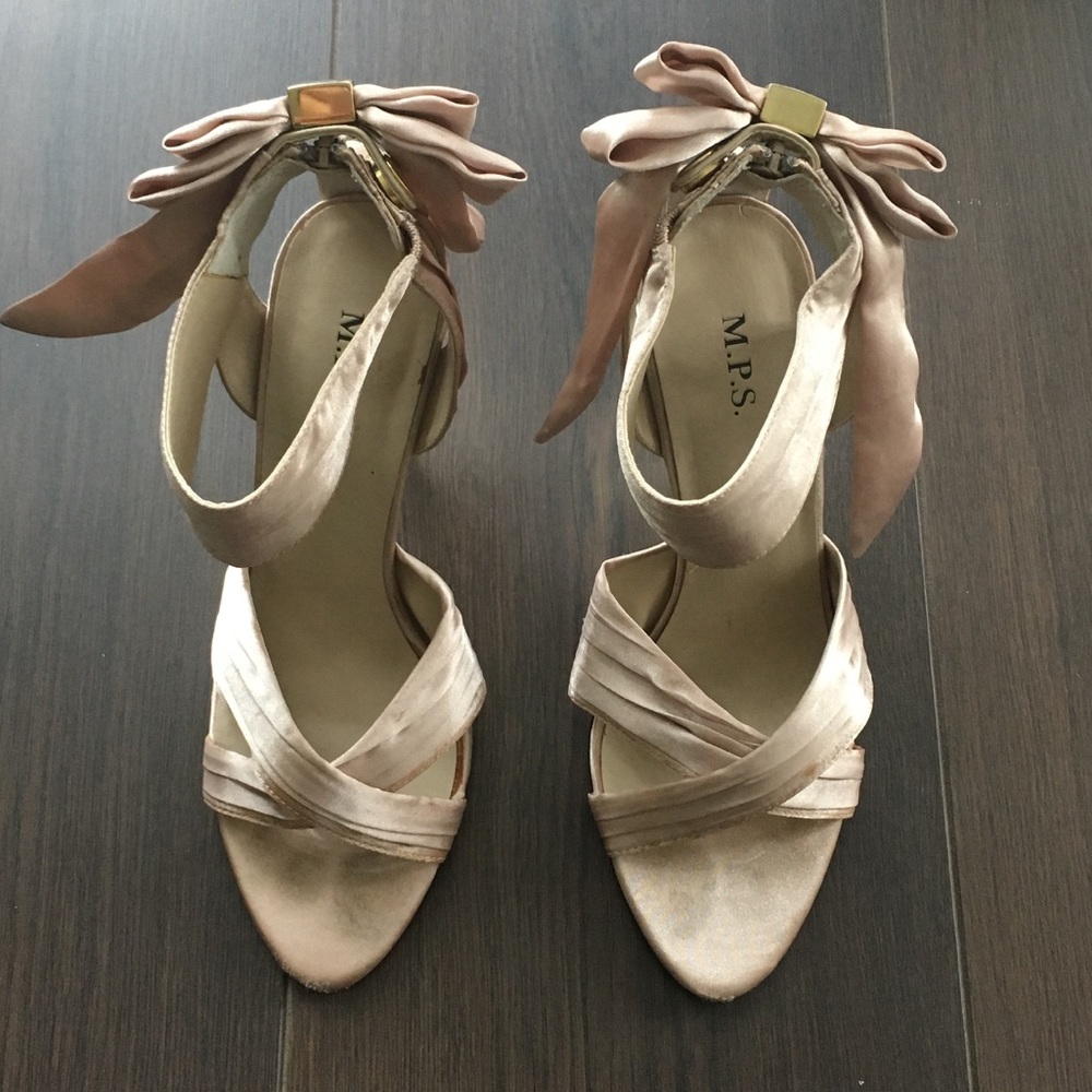M.P.S. Ballard Champagne/Gold Strappy Heel