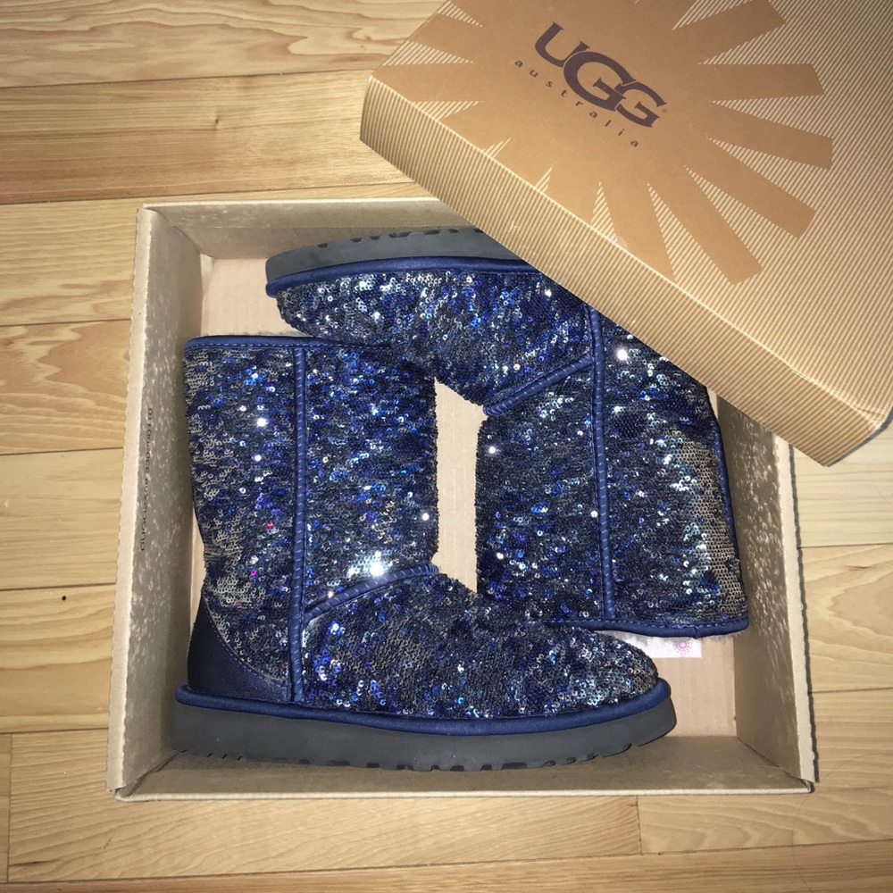 Navy Sequin Sparkly Uggs