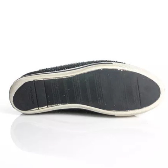 COACH BLACK RHINESTONE  SUEDE PLATFORM SZ 7 - Picture 4 of 8