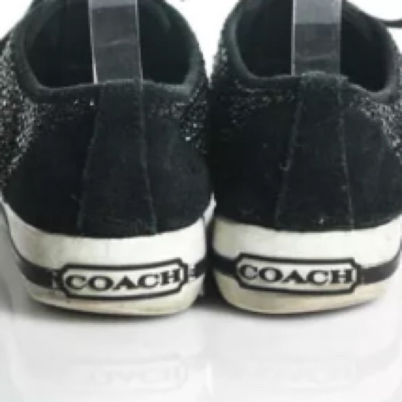 COACH BLACK RHINESTONE  SUEDE PLATFORM SZ 7 - Picture 8 of 8