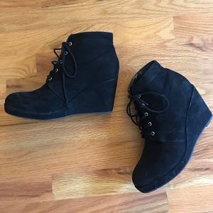Super Cute Black Lace up Booties