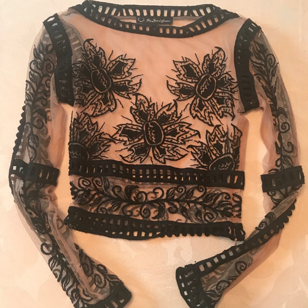For Love and Lemons Desert Night crop top in black