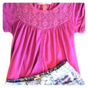 Epic Threads blouse with lace