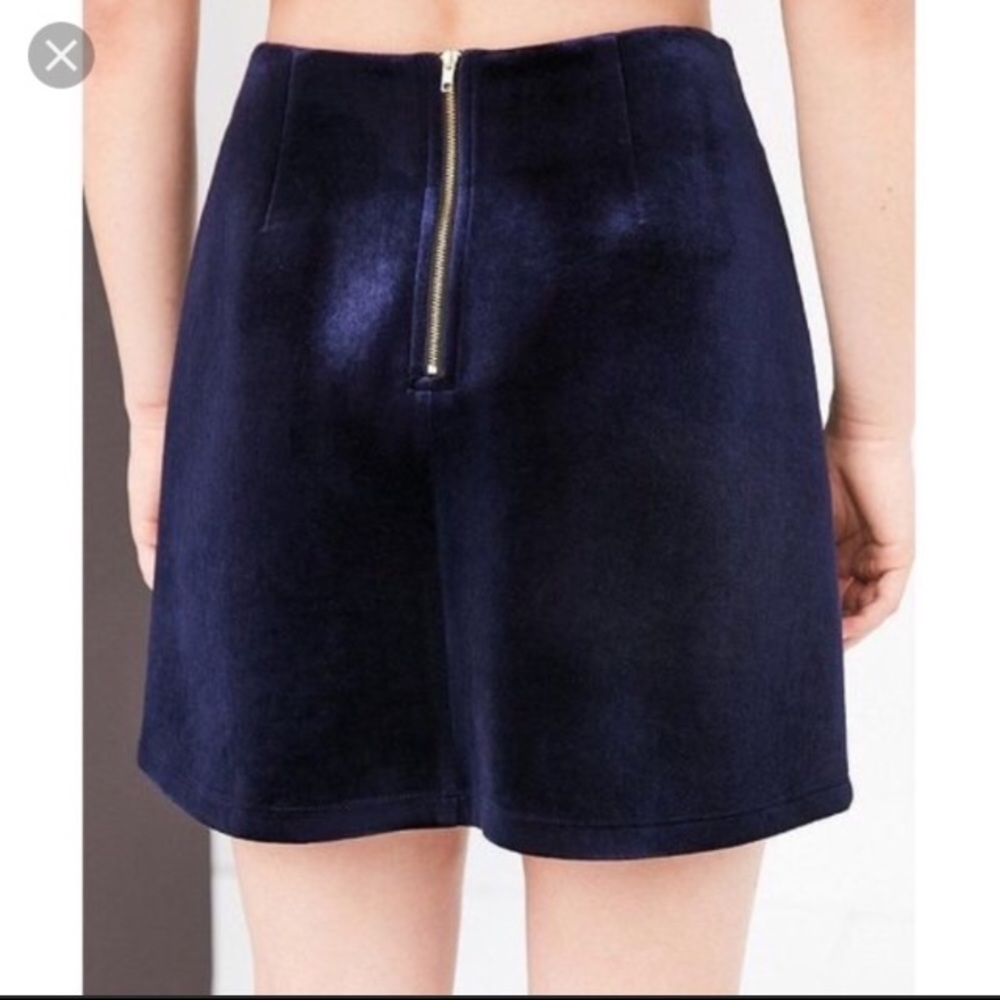 SOLD Silence + Noise Velvet A-Line Mini Skirt