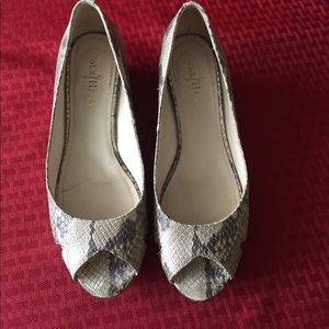 Cole Haan peep toe wedges