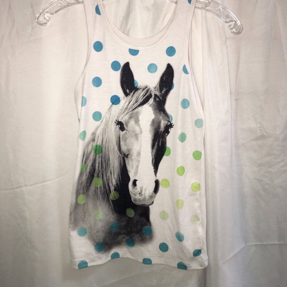 Girls size 10 graphic tank with Horse! Justice