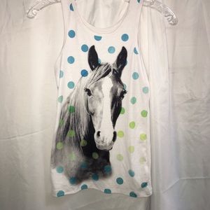 Girls size 10 graphic tank with Horse! Justice