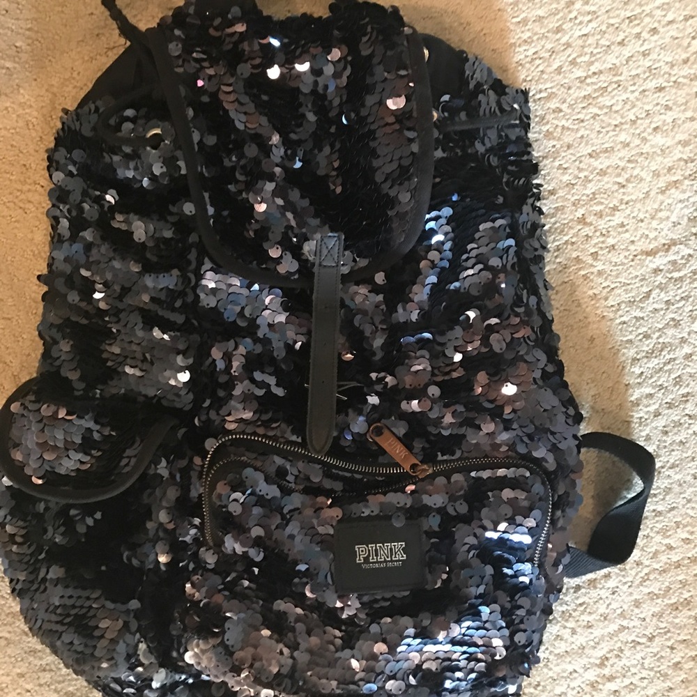Pink sequined backpack