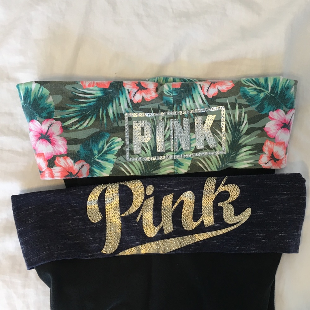 2 pair PINK fold over yoga leggings