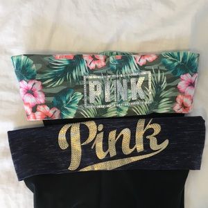 2 pair PINK fold over yoga leggings
