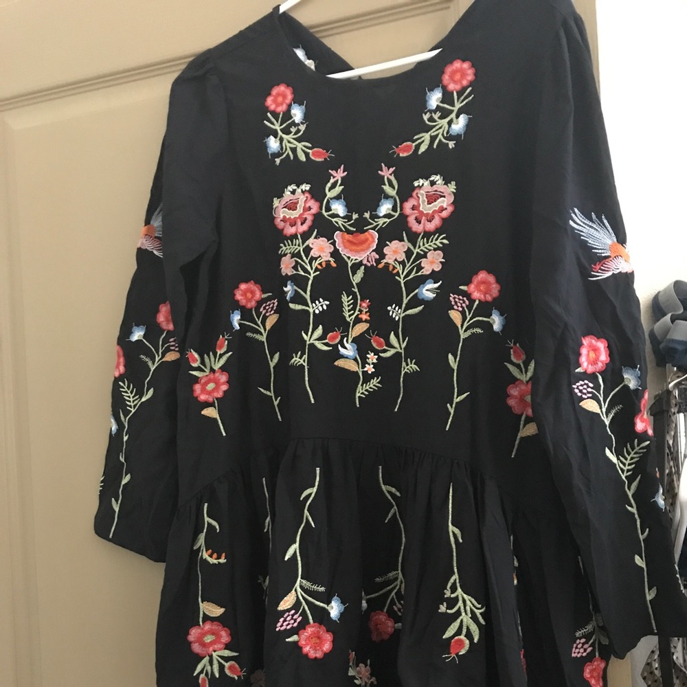 Identical to Zara floral embroidered dress