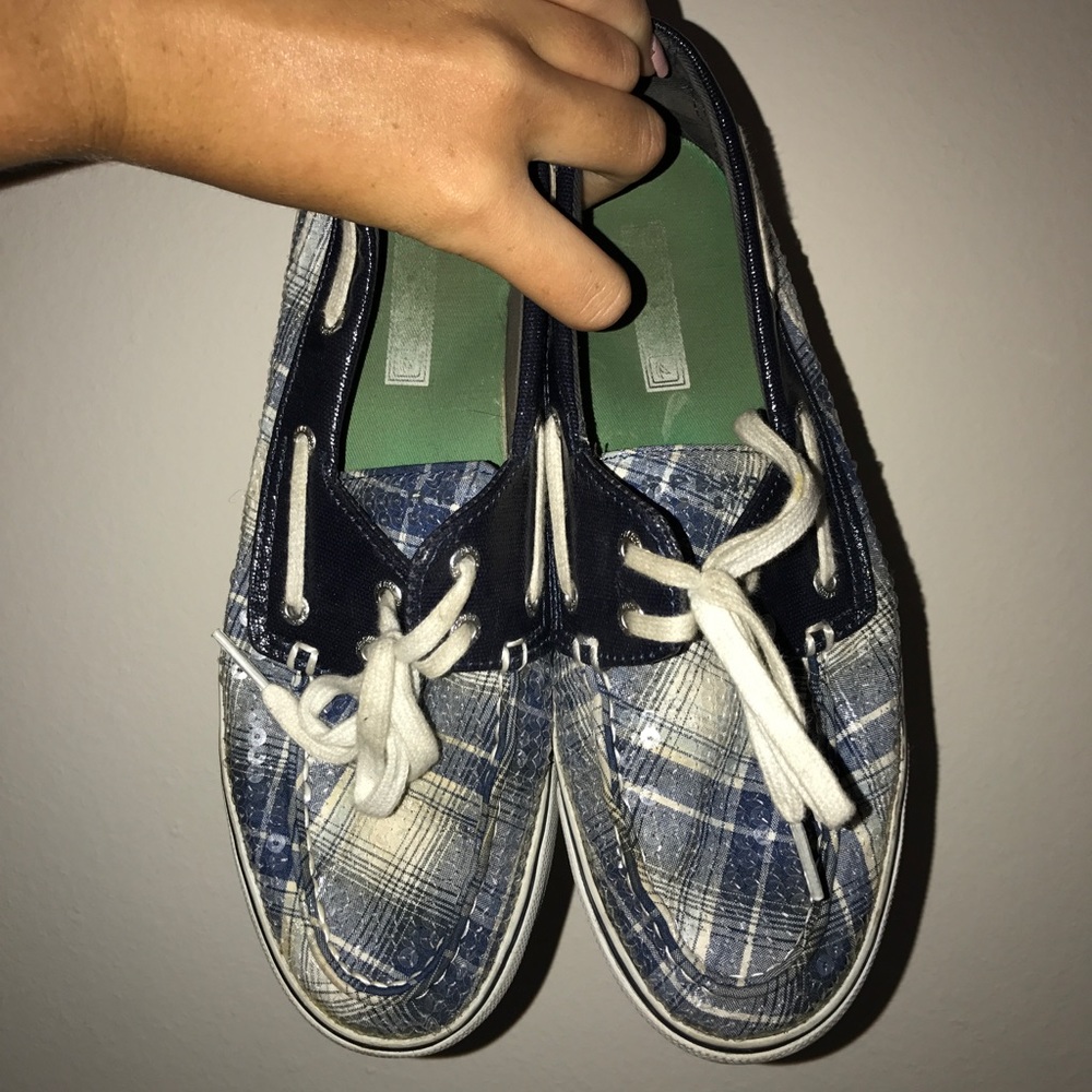 Sequin Plaid Sperrys