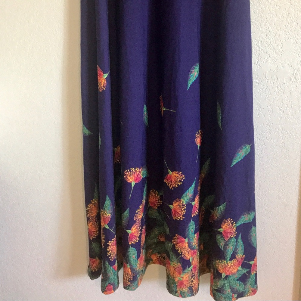 LuLaRoe XXS Maxi Skirt Purple With Floral Bottom