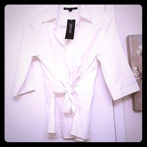 New white tie up button up top