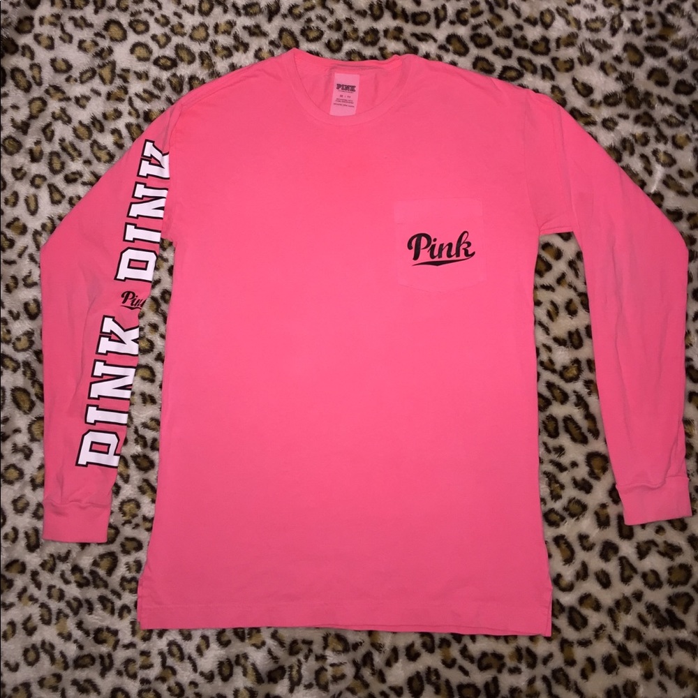 SOLD!!Bright pinkish/peach VS Pink long sleeve!