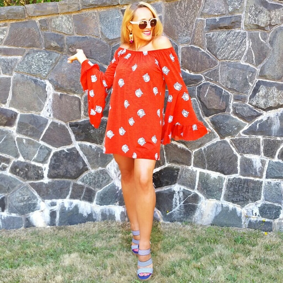 TOP TIGER FLARED SLEEVE TUNIC MINI DRESS - Picture 2 of 4