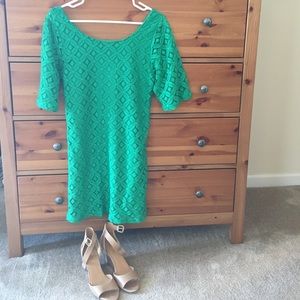 Kelly green lace dress