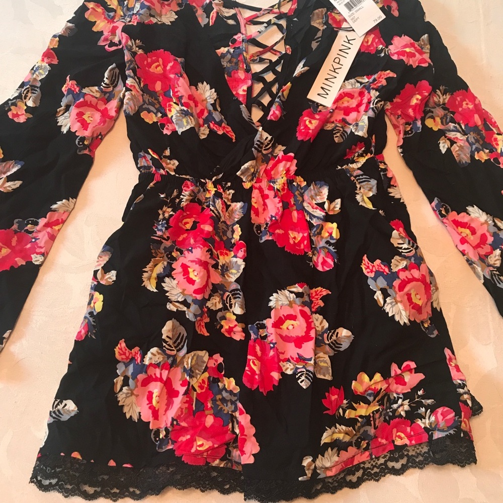 Brand new Mink Pink floral romper